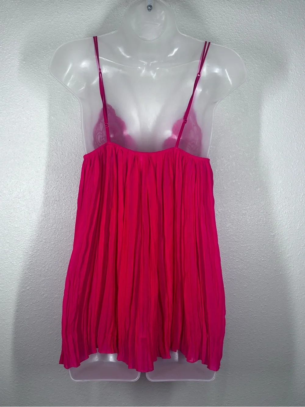 Victoria Secret Women's Pink Babydoll Nightgown with Lace and Bow Size Small/P